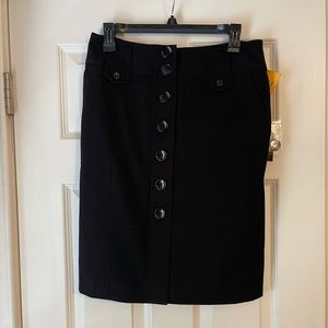 Black button down pencil skirt size 4 Small